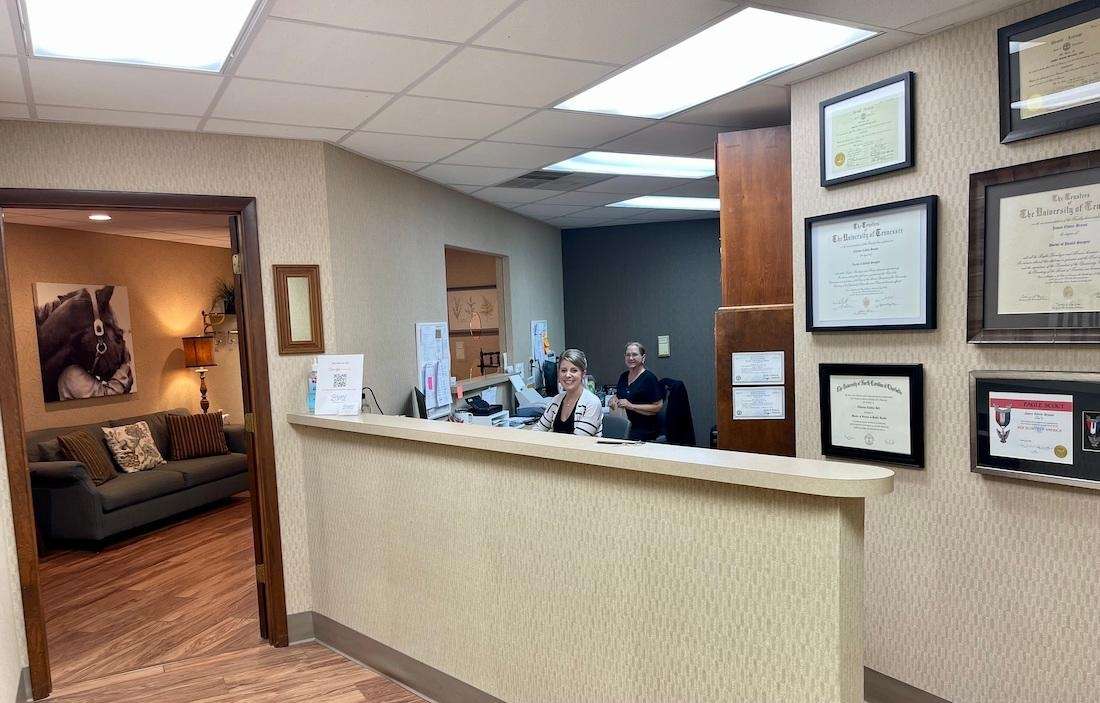 bryant family dentistry reception desk in knoxville